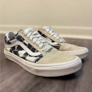 Vans Old School Mosaic Checkerboard Leather and Suede Sneakers